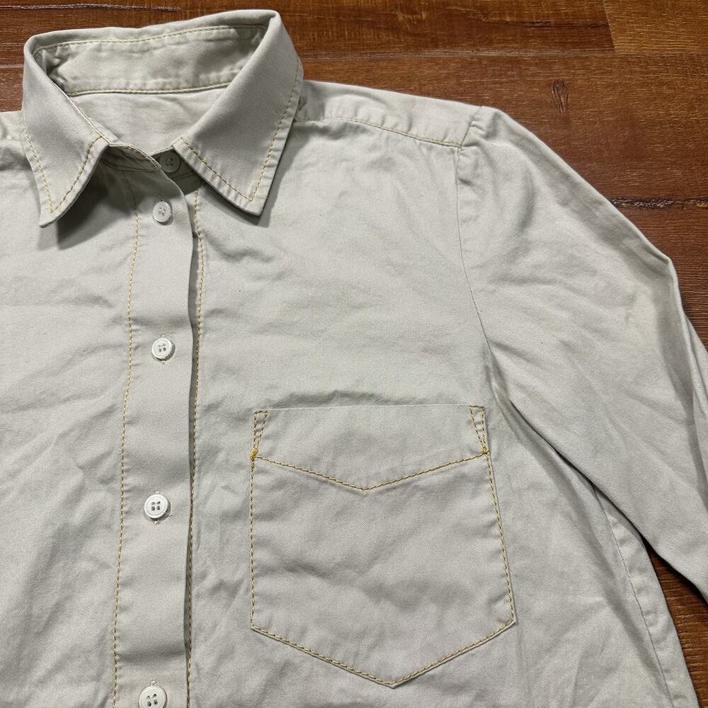 Sample Rachel Comey Button Up Shirt Womens M Beige Long Sleeve Designer Western